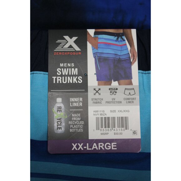 ZeroXposur men's 9" UPF 50+ lined striped swim trunks shorts XXL‎ - Picture 9 of 10